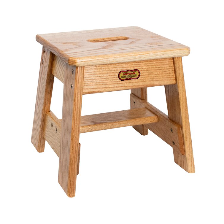 Wooden rolling deals step stool